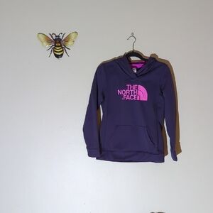 The North Face Womens' Dark Purple Hoodie with Pink Logo